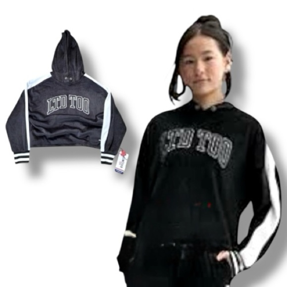 Limited Too Hoodie NWT Black/White Velour - Junior's Medium